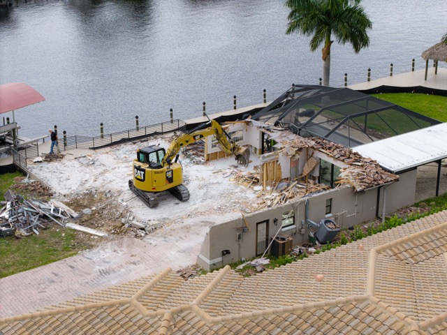 Aerial detail view of a project site